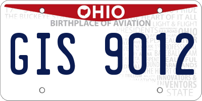 OH license plate GIS9012