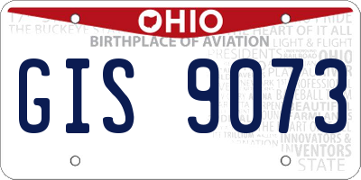 OH license plate GIS9073