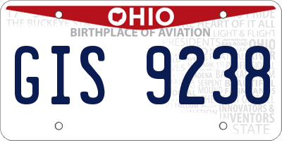 OH license plate GIS9238