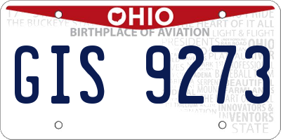 OH license plate GIS9273