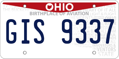 OH license plate GIS9337