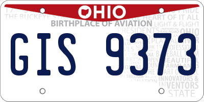 OH license plate GIS9373