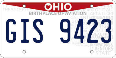 OH license plate GIS9423