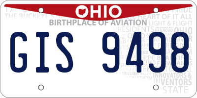 OH license plate GIS9498