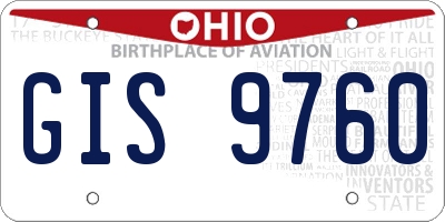 OH license plate GIS9760