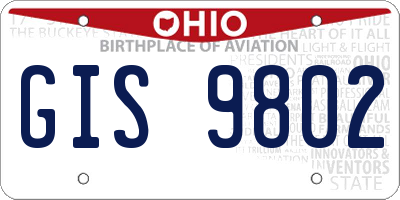 OH license plate GIS9802