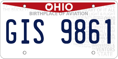 OH license plate GIS9861