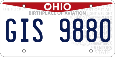 OH license plate GIS9880