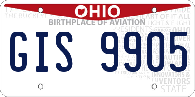 OH license plate GIS9905