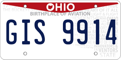 OH license plate GIS9914