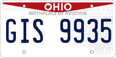 OH license plate GIS9935
