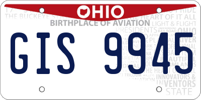 OH license plate GIS9945