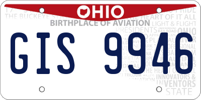 OH license plate GIS9946