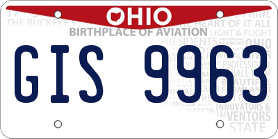 OH license plate GIS9963