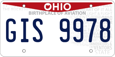 OH license plate GIS9978