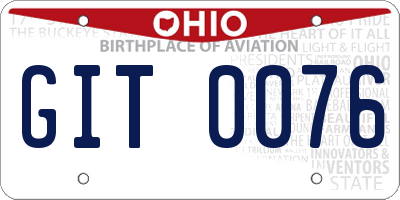 OH license plate GIT0076