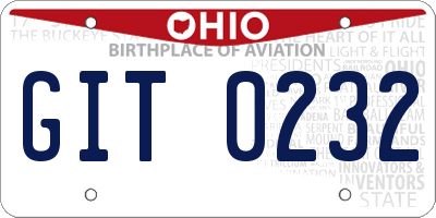 OH license plate GIT0232