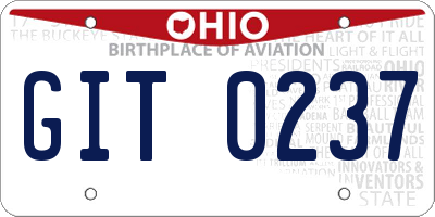 OH license plate GIT0237