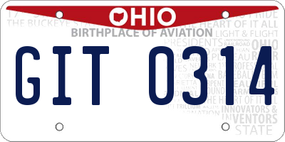 OH license plate GIT0314