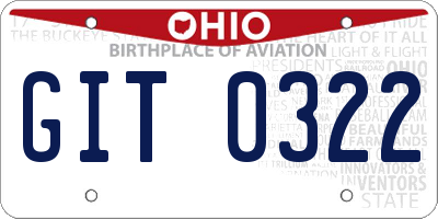 OH license plate GIT0322