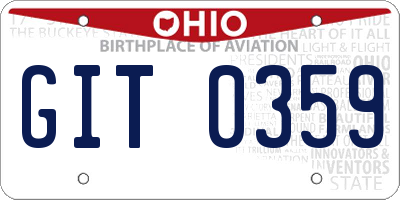 OH license plate GIT0359