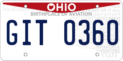 OH license plate GIT0360