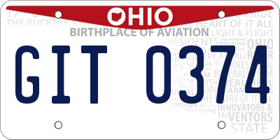 OH license plate GIT0374