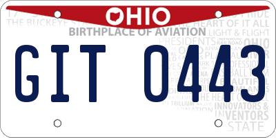 OH license plate GIT0443