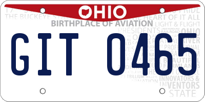 OH license plate GIT0465