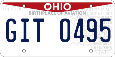 OH license plate GIT0495
