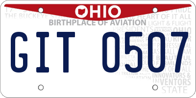 OH license plate GIT0507