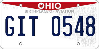 OH license plate GIT0548