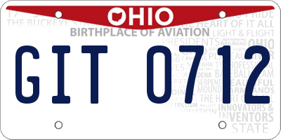 OH license plate GIT0712