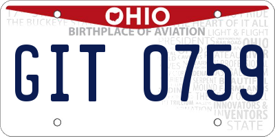 OH license plate GIT0759