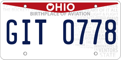 OH license plate GIT0778