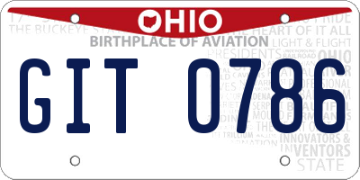 OH license plate GIT0786