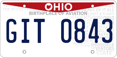 OH license plate GIT0843