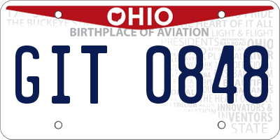 OH license plate GIT0848