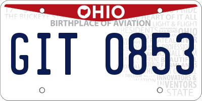 OH license plate GIT0853