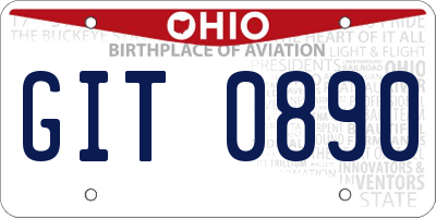 OH license plate GIT0890
