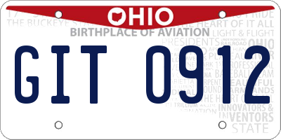 OH license plate GIT0912