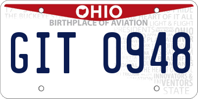OH license plate GIT0948