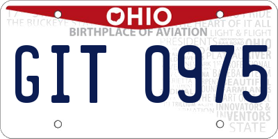 OH license plate GIT0975