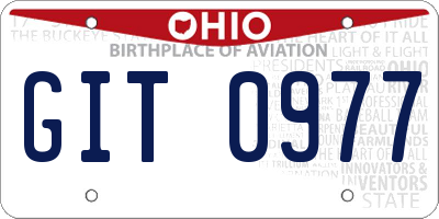 OH license plate GIT0977
