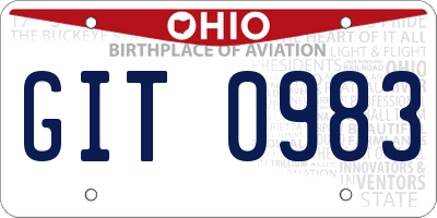 OH license plate GIT0983