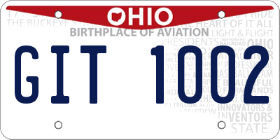 OH license plate GIT1002