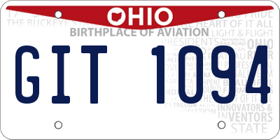 OH license plate GIT1094