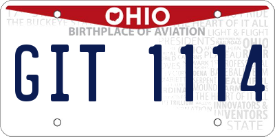 OH license plate GIT1114