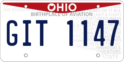 OH license plate GIT1147