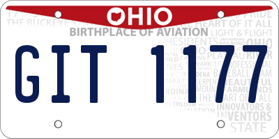 OH license plate GIT1177